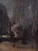 James Abbott Mcneill Whistler Nocturne in Black and Gold oil on canvas